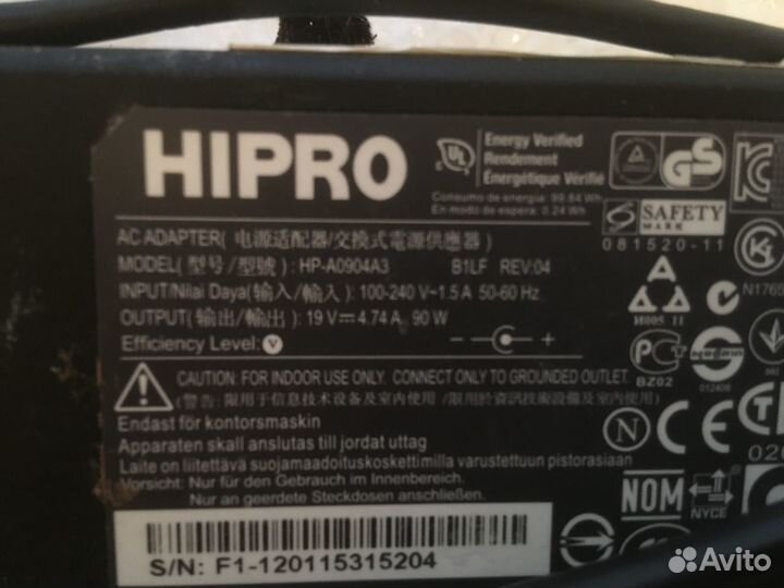 Зарядное устройство ориг Acer 19 V 4.74 A, 5.5*1.7