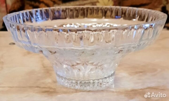 Ваза для фруктов хрусталь на ножке СССР