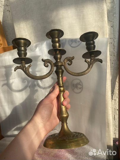 Подсвечник Латунь Бронза Индия винтаж Бронь