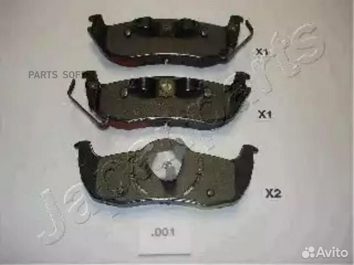 Japanparts PP001AF Комплект тормозных колодок, дис