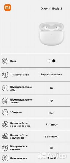 Беспроводные наушники Xiaomi Redmi Buds 3 Новые