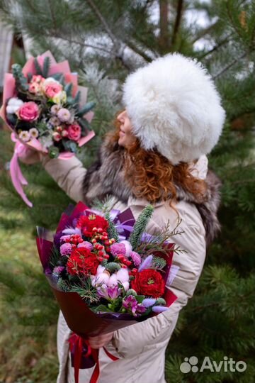 Букеты новогодние с нобилисом