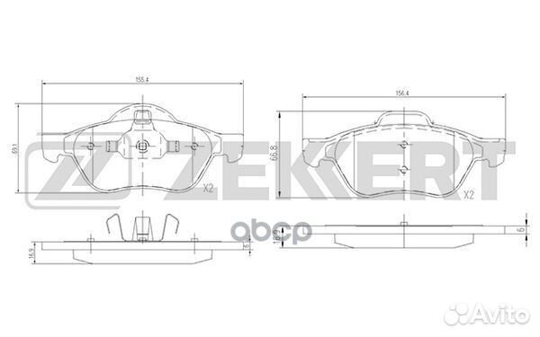 Колодки передние Renault/Zekkert/ BS2488 Zekkert