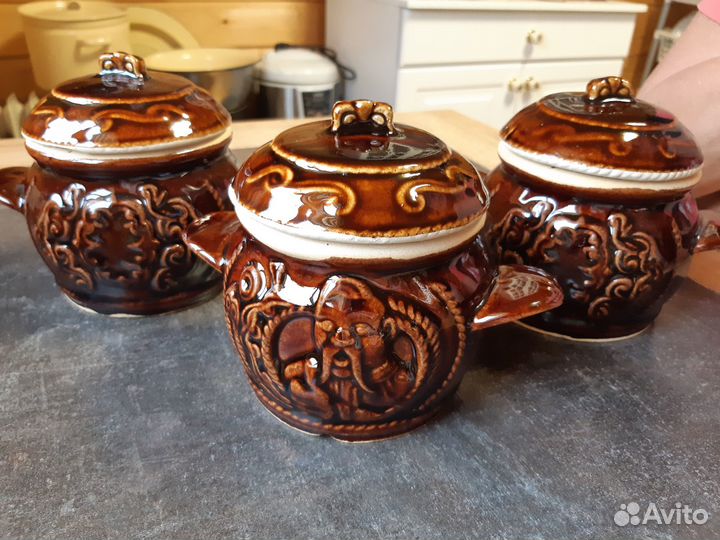 Горшочки для запекания новые 3шт