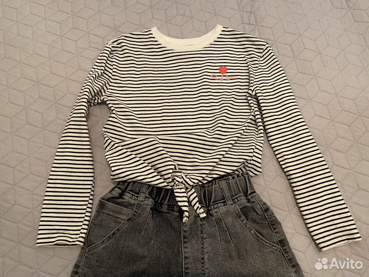 Лонгслив тельняшка для девочки рр 146