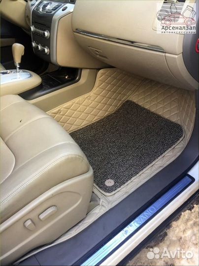 5d автоковрики из экокожи Nissan Teana бежевые