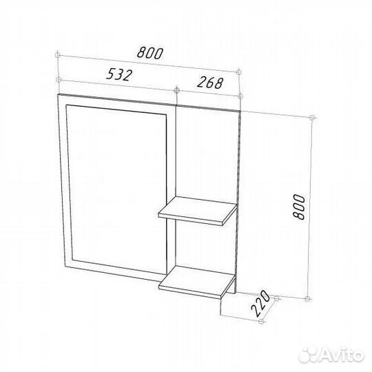 Зеркало Н.Холодный серый/Дуб Артизан