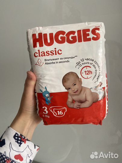Подгузники Huggies classic 3 16 штук