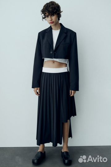 Укороченный пиджак-бомбер Zara M