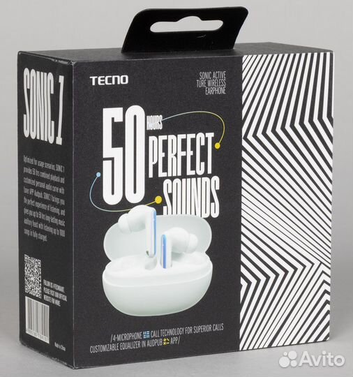 Наушники беспроводные TWS Tecno Sonic 1 белый