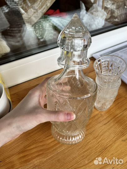 Графин штоф хрустальный и 3 рюмки