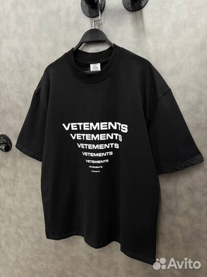 Футболка оверсайз Vetements унисекс черная