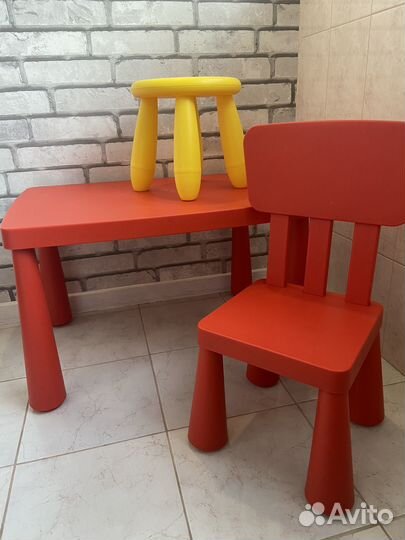 Детский стол и стул IKEA маммут
