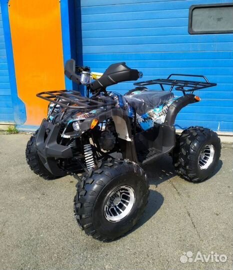 Детский квадроцикл Grizzly 125 сс бело-синий