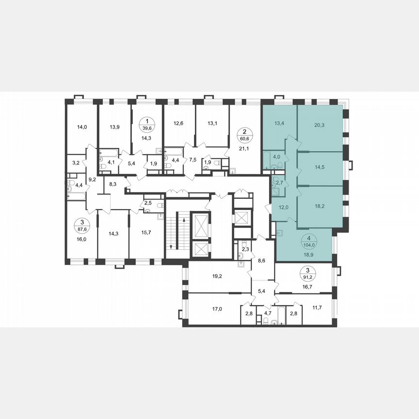 4-к. квартира, 104 м², 18/20 эт.