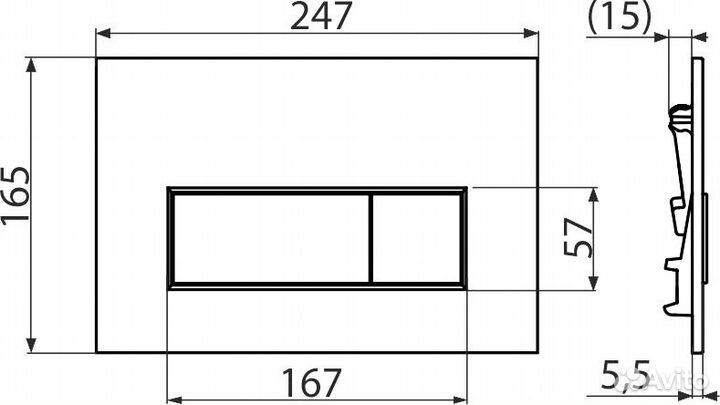 Кнопка смыва AlcaPlast Thin thin M578 черный