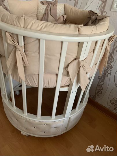 Детская кроватка трансформер круглая
