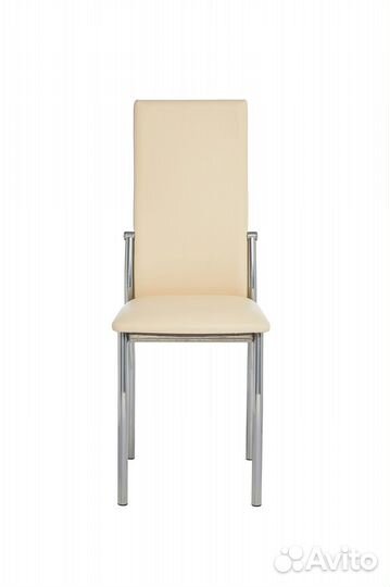 Стул пекин хром/экокожа Линкольн светло-бежевая