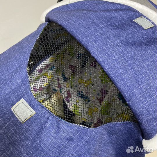 Коляска санки Galaxy Kids 1-1 Plus синий