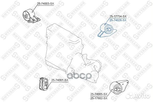 25-74026-SX подушка двс задняя\ Nissan Primera