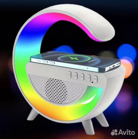 Светильник 4в1 ночник беспроводная зарядка колонка