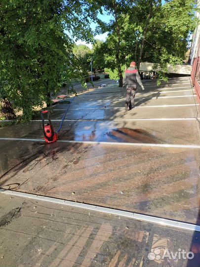 Мойка фасадов, Техники, Крыш тротуарной плитки