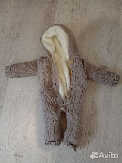 Комбинезон вязаный утепленный