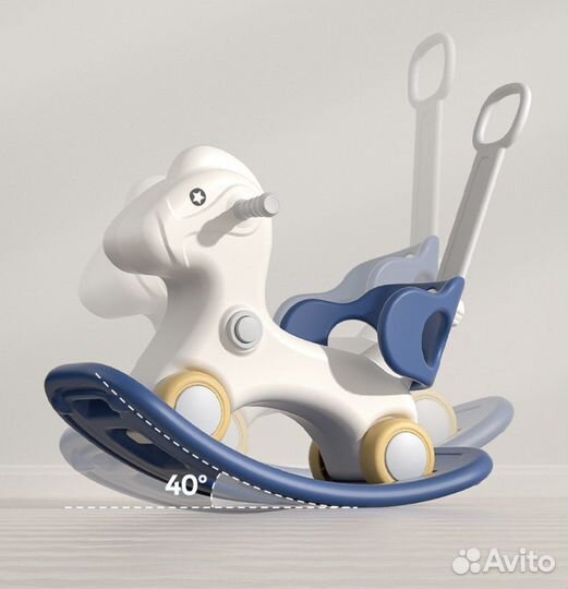 Детская лошадка качалка на колесах