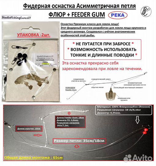 Фидерная оснастка Асимметричная петля feeder GUM
