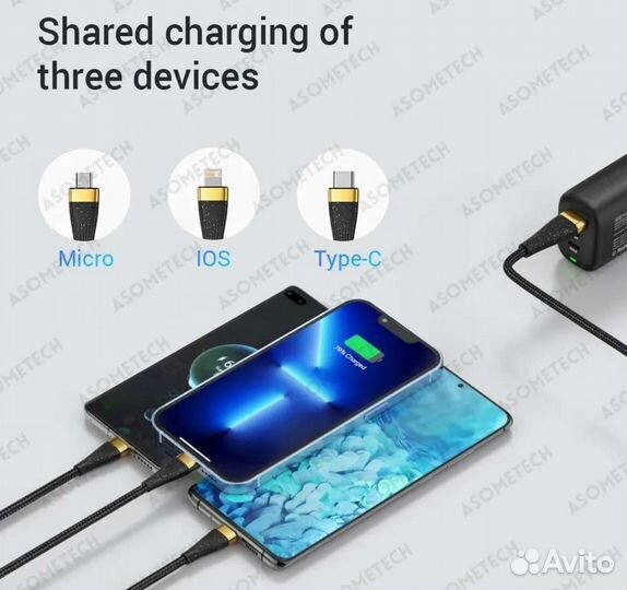 USB cable 3v1 (Type-C/Micro/lighting)