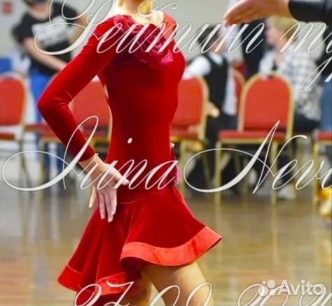 Платье латина 140-150 Ю1 бархат
