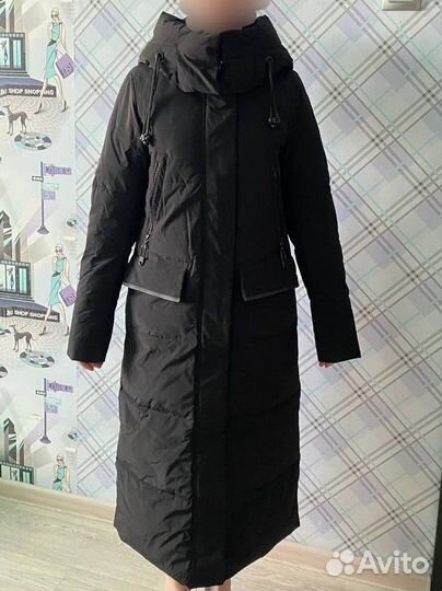Пуховик зимний длинный женский