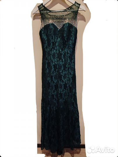 Вечернее платье 48 размер зелёное
