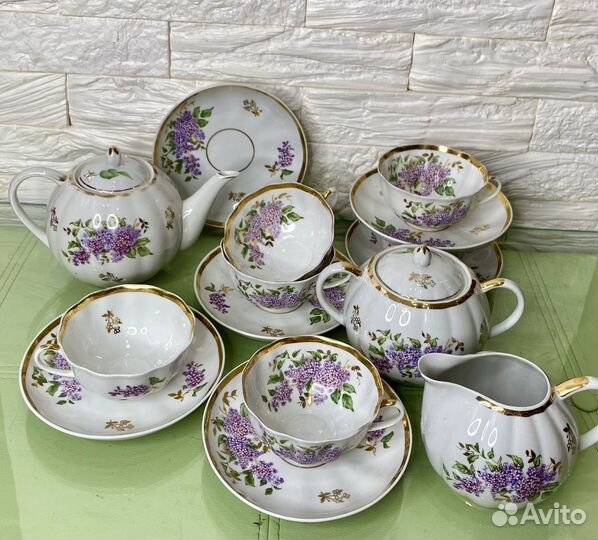 Чайный сервиз Сирень Дулево 1966 год