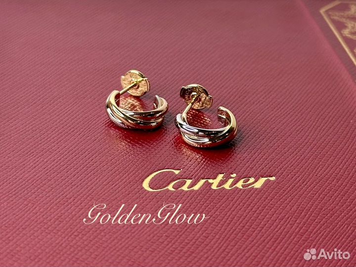 Серьги 18K Cartier Trinity гвоздики