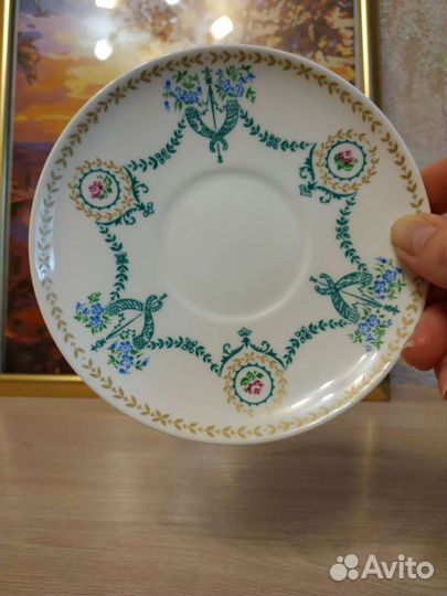 Чашка с блюдцем костяной фарфор лфз