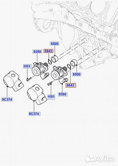 LR010861,уплотнение тнвд,JLR,306ps,508ps,508pn