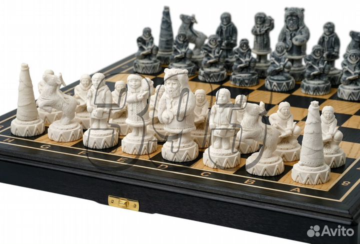 Шахматы Народы севера (морёный дуб) (50473)