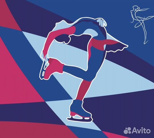 Winter sport. Ladies figure skating. Vector illustration Векторный объект Stock 
