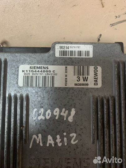 Блок эбу Матиз 96389099