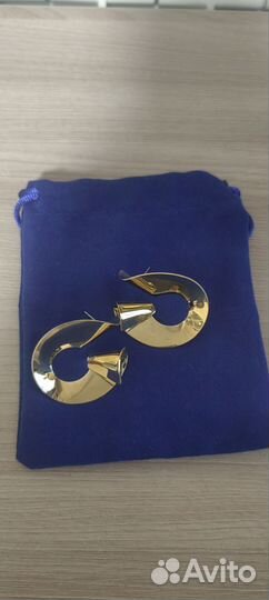 Золотые серьги бижутерия