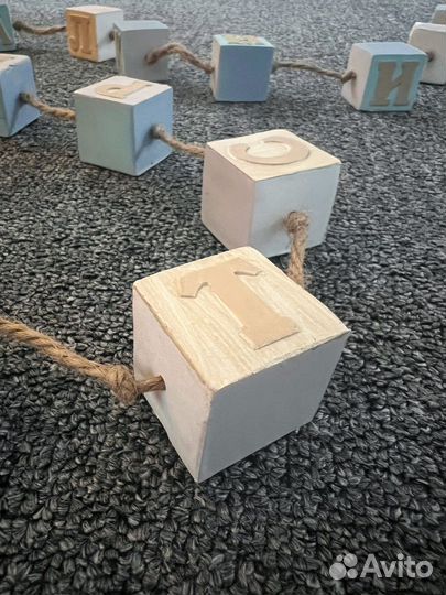 Гирлянда керамические кубики