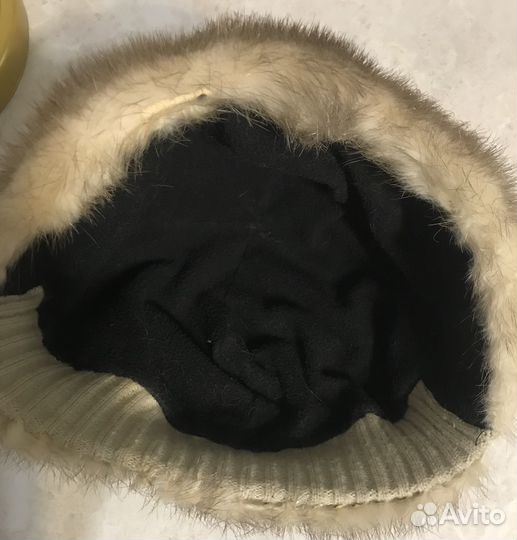 Шерстяные шапка и варежки freya, норковая шапка