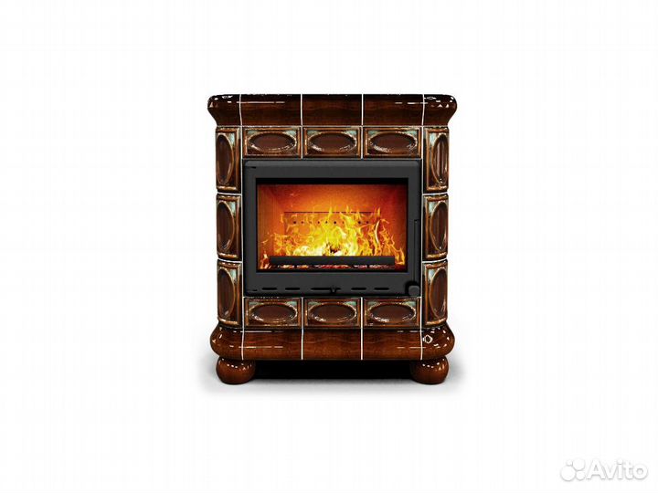 Отопительная печь Медальон пристенный Каштан