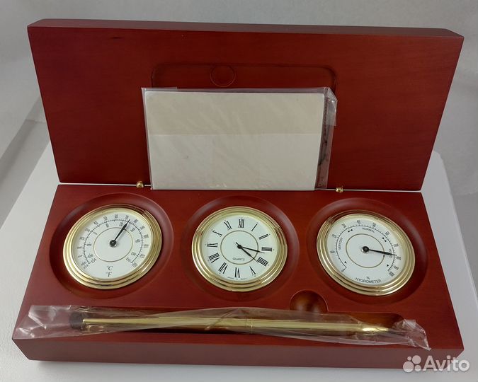 Настольный набор - часы, барометр, термометр, ручк