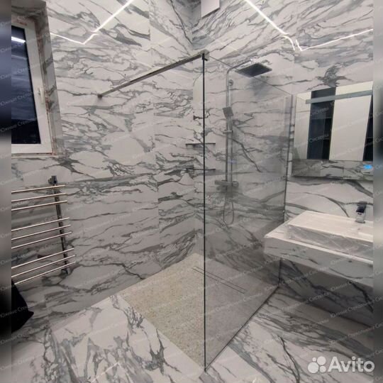 Душевая стеклянная перегородка ограждение на заказ