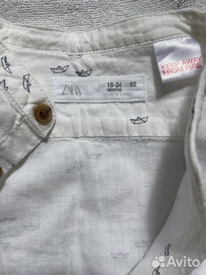 Рубашка zara для мальчика 92