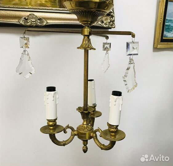 Винтажная бронзовая люстра с позолотой, Европа