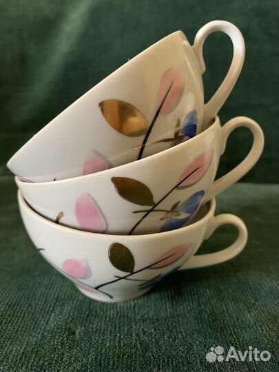 Чайные чашки, блюдце лфз дулево