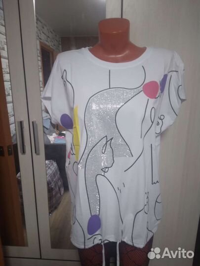Туника футболка 50 52 54 56 р турция качество